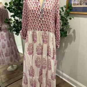 Beautiful pink and red Oliphant maxi dress size L